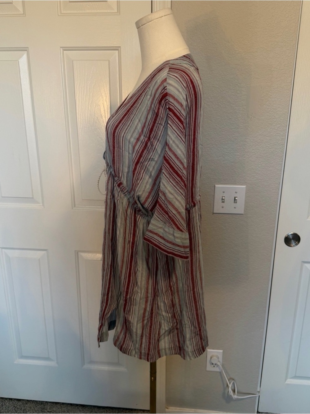 striped Out From Under Kimono Cover-Up - Picture 5 of 5